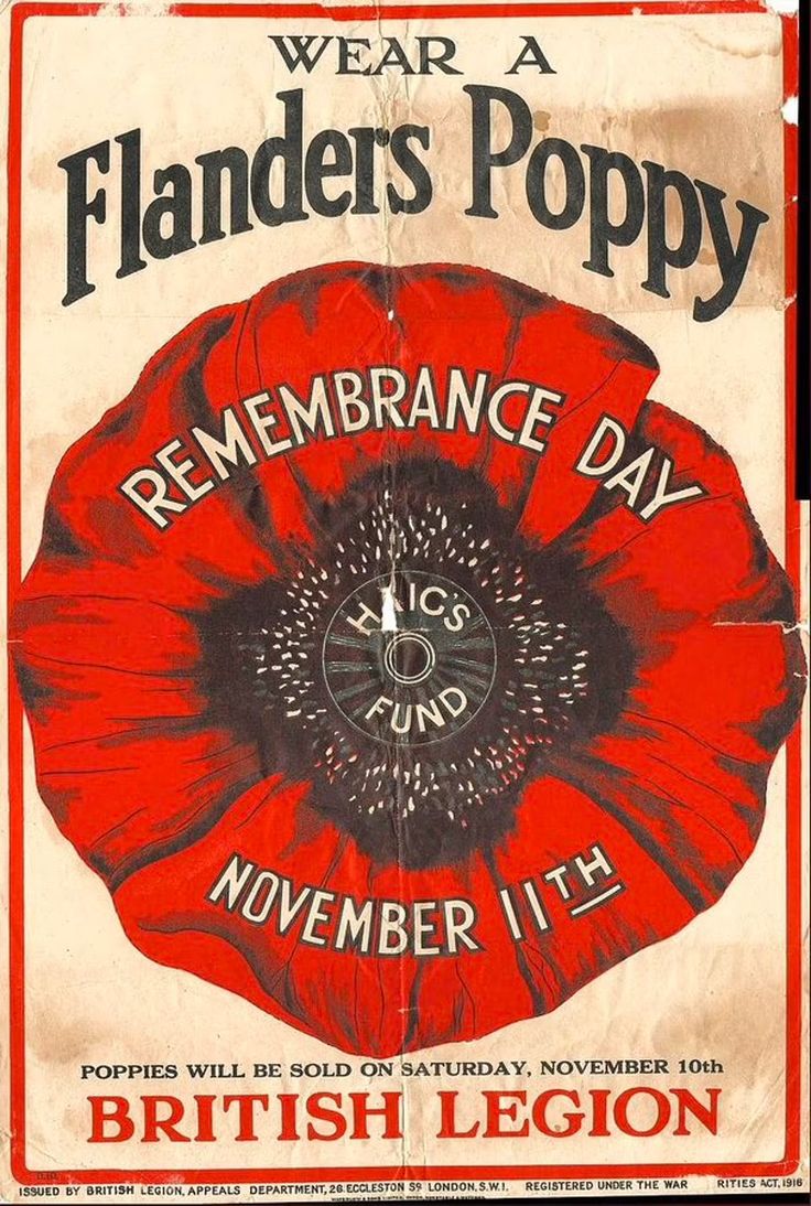 an old poster for flanders's poppy remembrance day