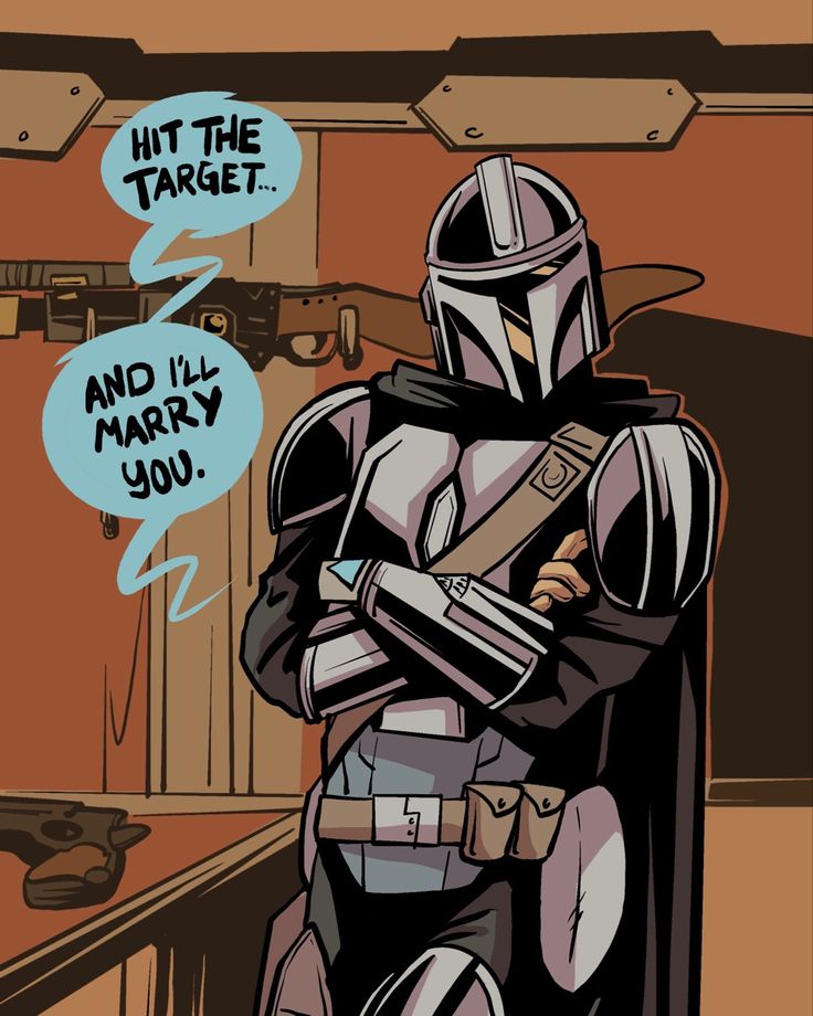 a star wars cartoon with the caption hit the target and i'll marry you