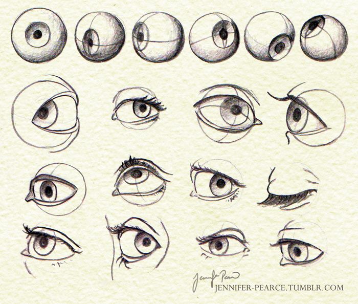 an image of various types of eyes and how to draw them with pencil on paper