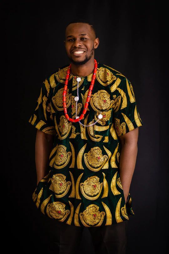 AFRICAN TRADITIONAL ISI AGU VELVET TOP FOR MEN| OKORO VELVET TOP Isi Agu, Shirt With Chains, Top Plus Size, Traditional Attire, Velvet Top, African Men, Thanksgiving Outfit, African Attire, Velvet Tops