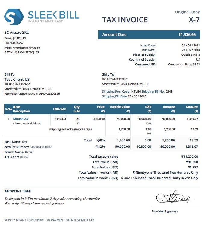 an invoice form is shown with the company's name and number on it