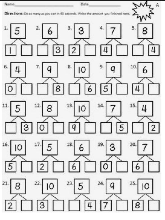 worksheet showing the number and place value for numbers