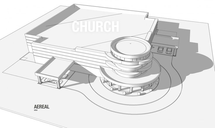 an architectural drawing of a church with the word'church'in front of it