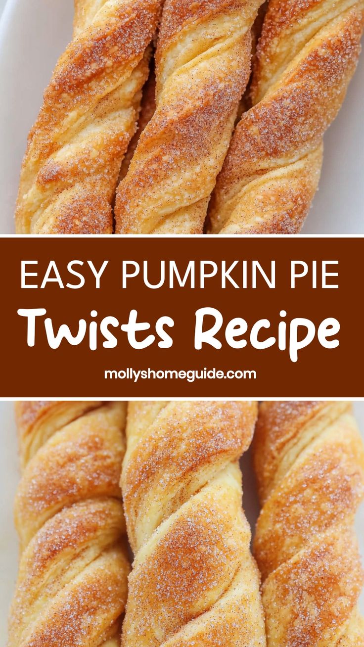 easy pumpkin pie twists recipe on a white plate