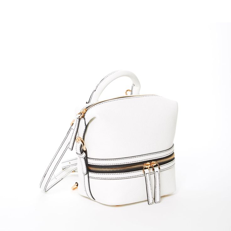 The Ashley white leather backpack purse is a fresh new take on the original Ashley. This stylish leather convertible all white backpack is a fun, practical alternative to your traditional designer handbag. With ease, you can convert it from a backpack style to a crossbody bag or shoulder bag making this your new go-to bag. Made with genuine pebble leather, gold zippers, and leather tassels. This white purse includes a zipped front pocket, back pocket, middle compartment, and a cell phone slot. T White Satchel Shoulder Bag With Zipper Closure, White Satchel For Everyday Use, White Satchel With Zipper For Daily Use, White Crossbody Bag With Zipper Closure, Luxury White Shoulder Bag With Zipper Closure, Luxury White Shoulder Bag With Zipper, Trendy White Satchel For Travel, Trendy White Leather Backpack, White Rectangular Bucket Bag With Zipper Closure