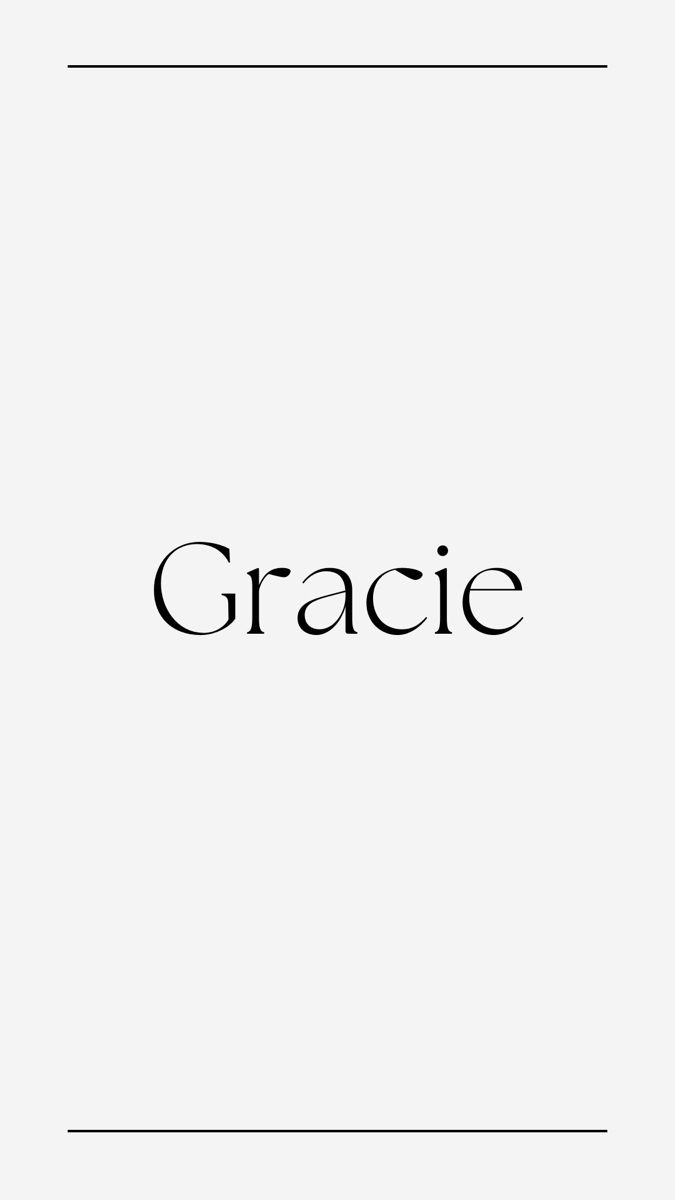 the word grace written in black on a white background