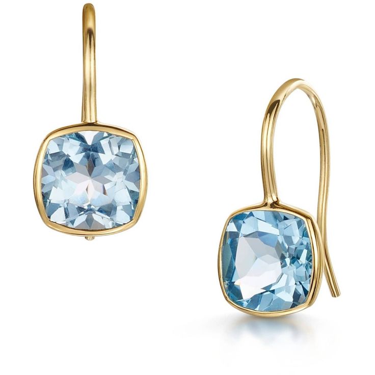 Fervor Montreal Earrings Sky Blue Topaz Cushion Cut Fish Hook Earrings Fish Hook Earrings, Sky Blue Topaz, Hook Earrings, Cushion Cut, Fish Hook, Stone Settings, Gold Vermeil, Blue Topaz, Sky Blue