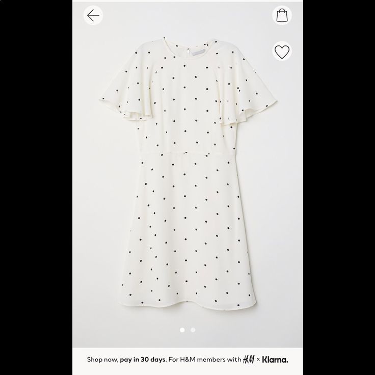 White Dress With Black Polka Dots. Flounced Sleeves H&m Knee-length Dress For Day Out, Elegant H&m Dress For Day Out, Knee-length Summer Dresses By H&m, H&m Knee-length Summer Dresses, Elegant White Midi Dress By H&m, H&m Knee-length Mini Dress For Day Out, Elegant H&m Summer Dress, H&m Summer Work Dresses, H&m White Midi Length Dress