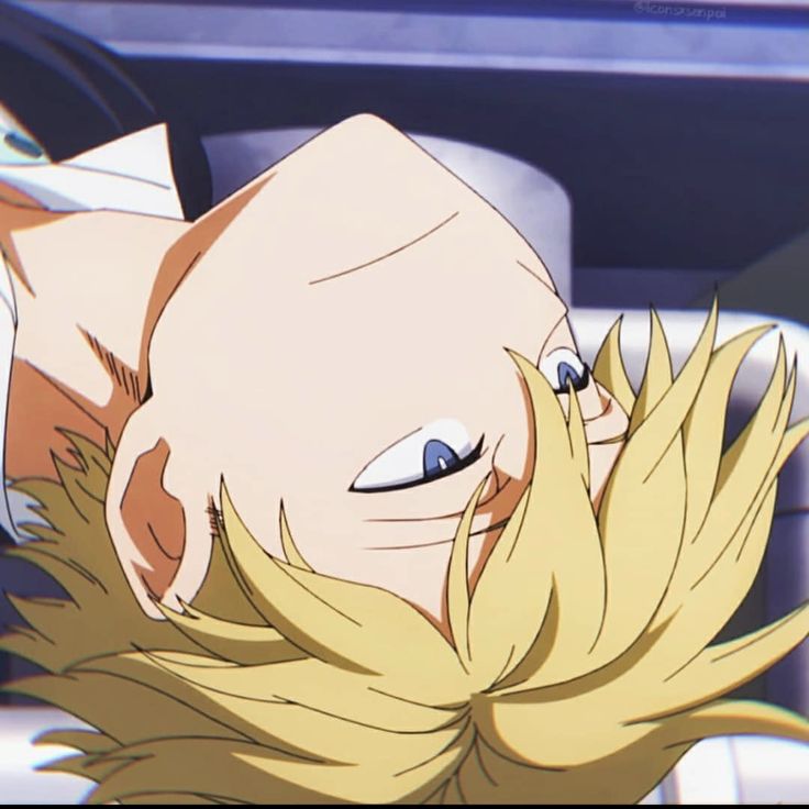 an anime character with blonde hair and blue eyes