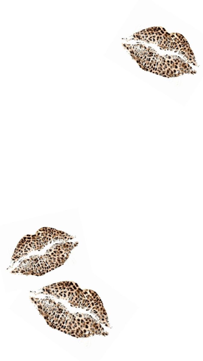 two leopard print lips on a white background