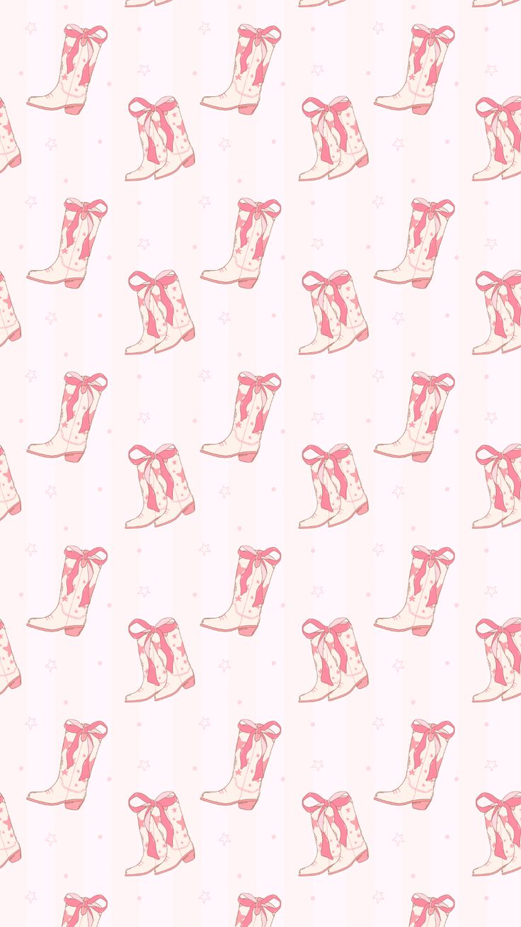 a pattern with pink boots and bows