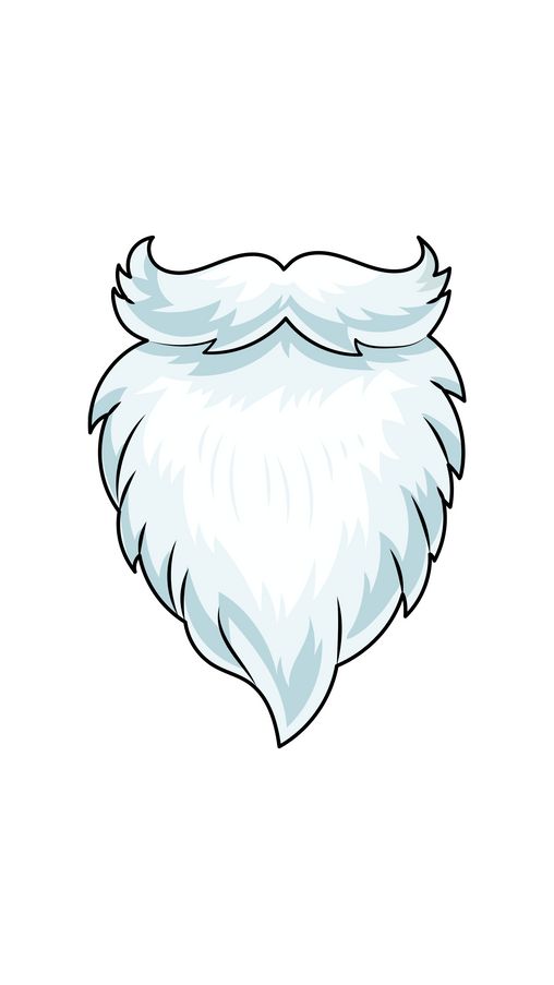 an image of a white beard with long hair and mustaches on the top of it