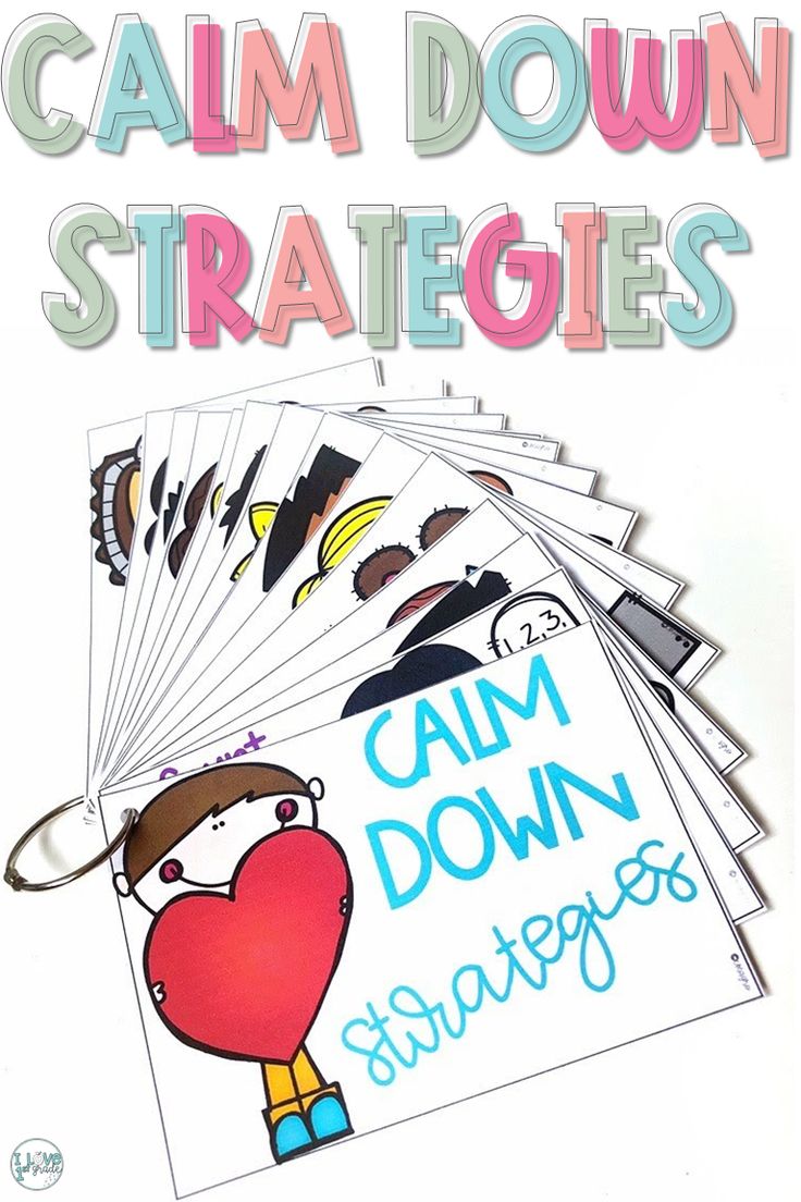 a bunch of cards that say calm down and keep the children entertained with their own activities