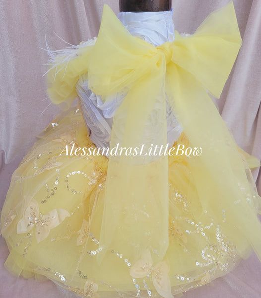 Kate Deluxe Couture Romper - color options – AlessandrasLittleBow Fitted Yellow Tutu Dress For Dress-up, Elegant Yellow Tulle Tutu Dress, Fitted Tutu Dress For Spring Costume Party, Fitted Tutu Dress For Summer Costume, Spring Costume Party Fitted Tutu Dress, Fitted Yellow Tutu Dress For Party, Yellow Fitted Tutu Dress For Party, Fitted Summer Costume Tutu Dress, Fitted Fairy Tutu Dress For Summer