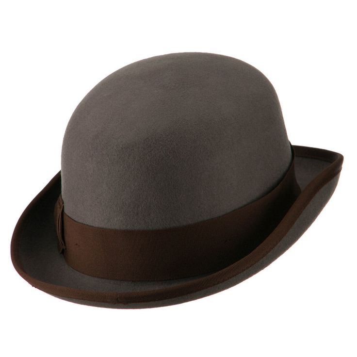 Men's Felt Bowler HatMade of 100% wool.Available sizes with elastic tie inside crown: M (57 cm), L (59 cm) and XL (61 cm).Inner satin hatband.Adult/Male.Crown measures 4 1/2 centimeters deep.Brim measures 2 inches long.Dry clean.Imported. Solid in color, bowler hat with attached different colored grosgrain hat band for gentlemen.Crown features oval round shaped top.Brim is accented with a ribbon trim and upturned all around.Our dressy style derby hat is great for any type of outdoor events, walk Winter Derby Hats With Curved Brim, Curved Brim Hats For Winter Derby, Curved Brim Derby Hat For Winter, Wide Brim Hats For Winter Derby, Adjustable Brimmed Wool Cloche Hat, Adjustable Wool Brimmed Cloche Hat, Wide Brim Winter Derby Hats, Winter Derby Fedora Hat, Classic Wool Hats For Derby