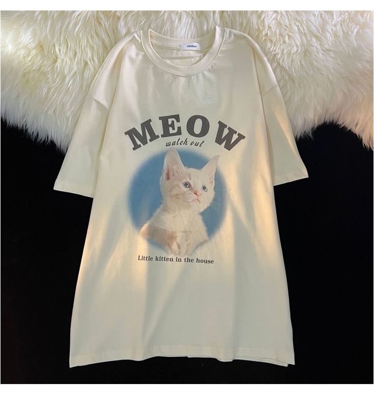 Dimensions (cm/Inch): Custom Cat Shirt, Clothes With Cats On Them, Cute Cat Shirt, T Shirt Cat Design, Cat Themed Things, Cat Tshirt Design Ideas, Cat T-shirts, Pet Tshirt Design, Cat T Shirt Design