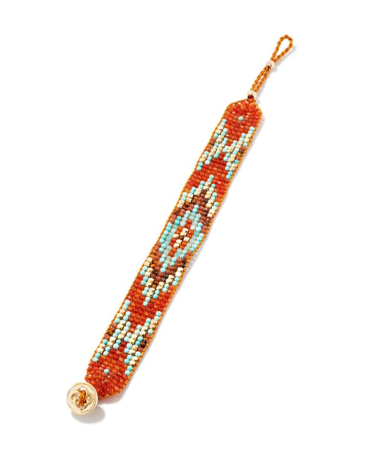 Add color to your stack with a one-of-a-kind, beaded bracelet. A returning best seller, the Britt Gold Beaded Bracelet in Red Mix is crafted with genuine, stone and shell beads, each hand drilled, rounded, and faceted before woven onto the loom. Adjustable Artisan Beaded Bracelet, Festival Adjustable Bracelets With Polished Beads, Adjustable Red Southwestern Bracelets, Orange Bohemian Beaded Bracelets With Faceted Beads, Southwestern Style Adjustable Red Bracelets, Adjustable Artisan Beaded Bracelet With Polished Beads, Artisan Orange Hand-strung Beaded Bracelets, Traditional Adjustable Beaded Bracelets With Faceted Beads, Adjustable Orange Faceted Beaded Bracelet