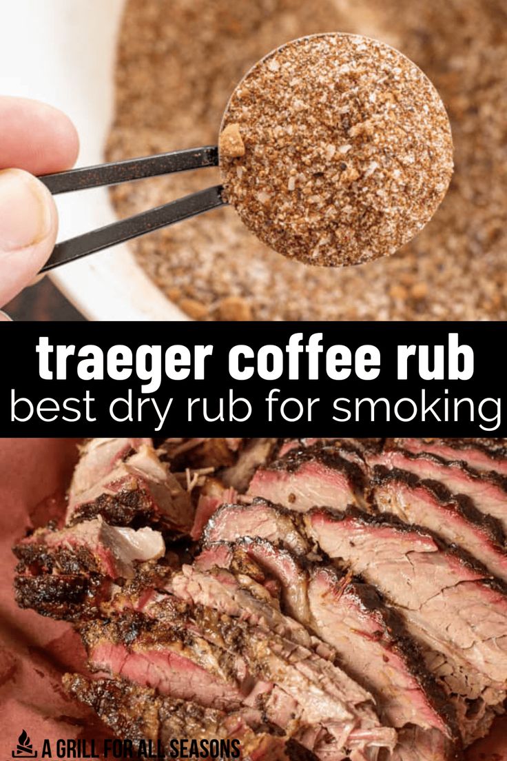 Try this delicious Traeger Coffee Rub recipe for an amazing BBQ experience! Perfect for pork, beef and chicken. Get your grill ready and add a unique flavor to your favorite meats. Check out this Traeger Coffee Rub Recipe. It's the perfect way to add a dry rub to all your favorite things. If you're a fan of coffee flavor, this is the seasoning to give any meat entree an extra punch of flavor. Coffee Rub Recipe, Brisket Rub Recipe, Bbq Rub Recipe, Brisket Rub, Bbq Dry Rub, Homemade Dry Mixes, Coffee Rub, Dry Rub Recipes, Spice Blends Recipes