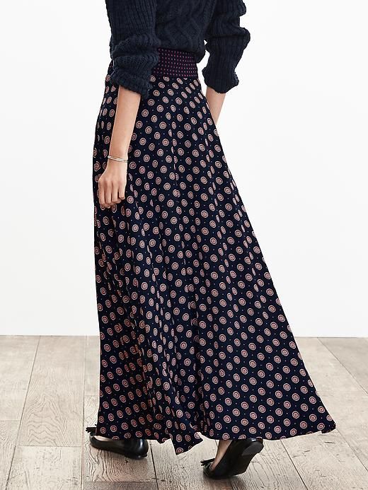 Foulard Maxi Skirt | Banana Republic Chic Relaxed Printed Skirt, Chic Long Printed Skirt, Lined Voluminous Maxi Skirt, Voluminous Maxi Length Lined Skirt, Printed Maxi Length Flowy Skirt, Printed Flowy Maxi Skirt, Voluminous Maxi Dress With Lined Skirt, Voluminous Lined Maxi Dress, Relaxed Fit Pleated Maxi Dress