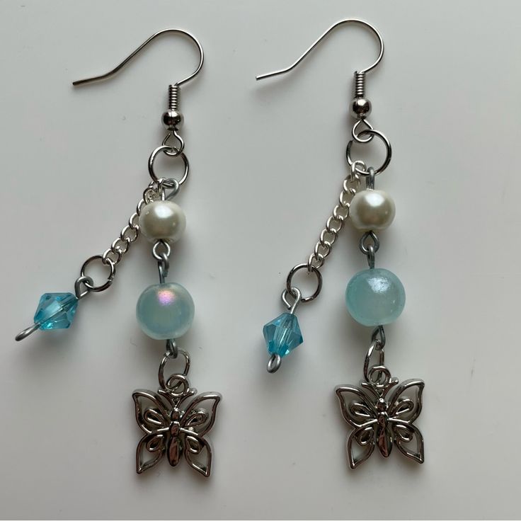 All Orders Ship Next Business Day! Earrings, Dangle Earrings, Glass Beaded Earrings, Cinnamoroll Earrings The Color Is Blue! Very Adorable And Great To Wear To School, Work, Or Just For Fun! (Matching Bracelet And Necklace Also For Sale!!!) Smoke Free Home! Cute Blue Earrings, Trendy Light Blue Dangle Earrings, Light Blue Dangle Earrings For Pierced Ears, Blue Bead Earrings, Handmade Light Blue Dangle Earrings, Cute Handmade Light Blue Earrings, Nickel-free Light Blue Dangle Earrings, Cute Dangle Beaded Earrings With Ear Wire, Cute Beaded Dangle Earrings With Ear Wire