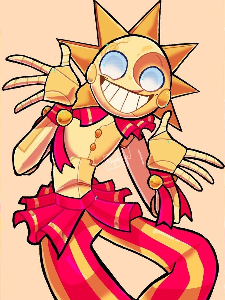 an image of a cartoon character in pink and yellow striped pants with big blue eyes