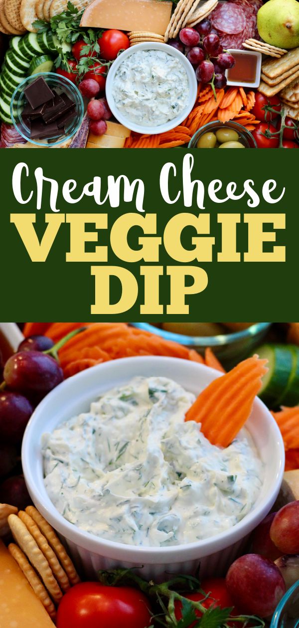 this is an image of cream cheese veggie dip