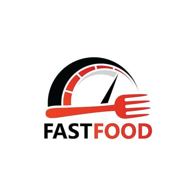 fast food logo with fork and meter on the side, ready to be used as an appliance