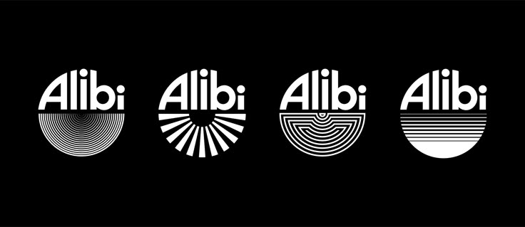 four different type of logos that are white and black, with the words alib on them