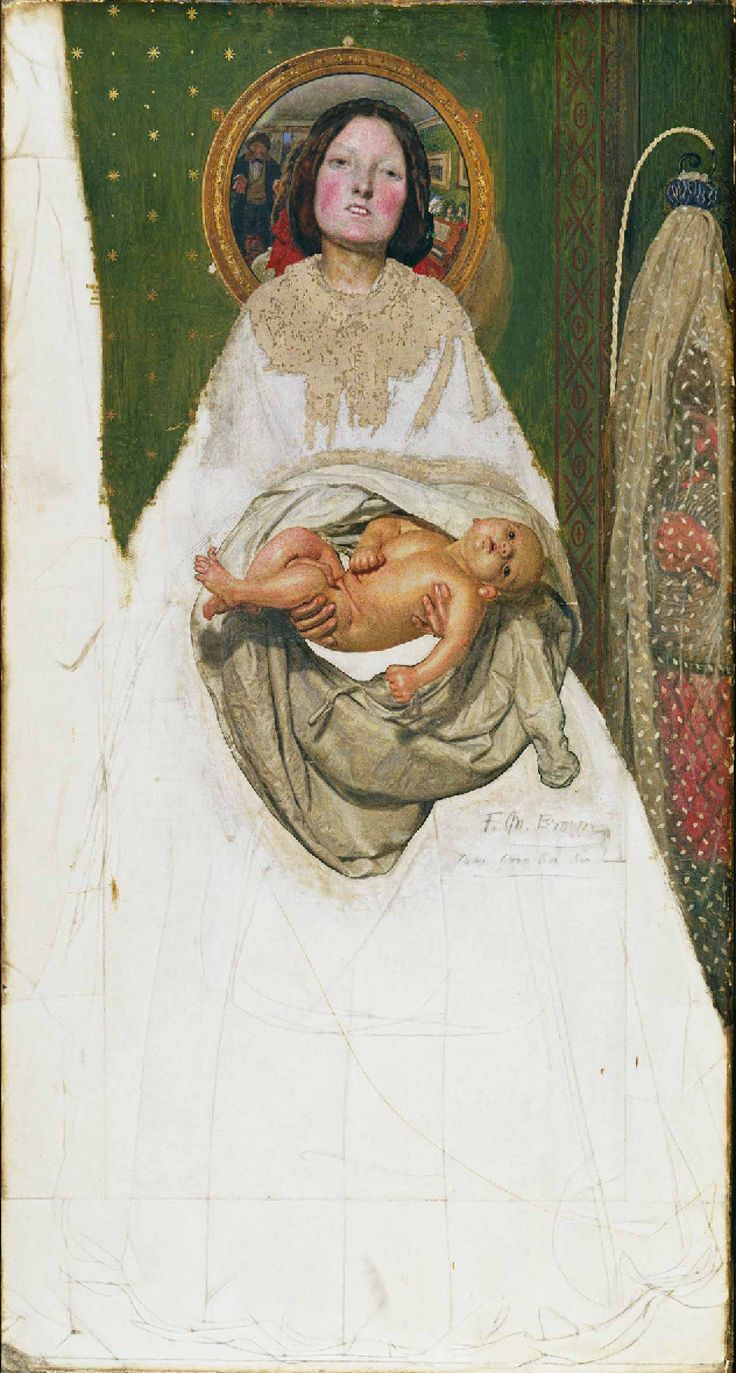 a painting of a woman holding a baby