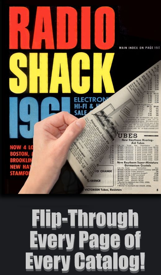 the cover of radio shack's book, flip through every page of every catalog