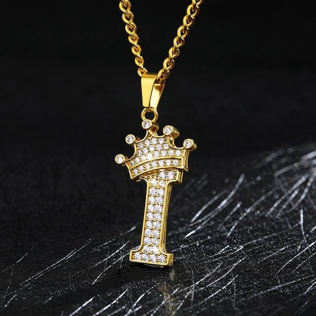 Necklaces Style, Men's Necklaces, Crown Crystal, Hip Hop Chains, Alphabet Necklace, Letter Pendant Necklace, Buy Necklace, Stylish Necklace, Unisex Necklace