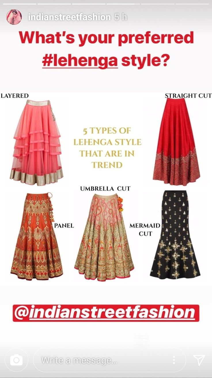 Lehanga Patterns Indian Weddings, Long Blouse Models For Lehanga, Types Of Lengha, Types Of Indian Dresses Names, Lehenga Sewing Pattern, Different Types Of Lehenga Pattern, Diy Lehenga Ideas, Simple Lehenga Designs Classy, Types Of Lehenga