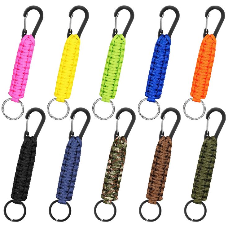 PRICES MAY VARY. What you can get: comes with 10 pieces of paracord keychain in 10 different colors, including yellow, pink, blue, orange, green, navy, camouflage army green, brown, black, army green, enough to share with friends and family Quality material: braided lanyard ring hook clip is made of 7 cores parachute braided nylon lanyard, with metal ring and keychain, nice workmanship with different colors, ideal for your outdoor activities Multi-functional: paracord keychains provide variety o Ring Hook, Carabiner Keychain, Mini Flashlights, Packing Ideas, Paracord Keychain, Keychain Clip, Key Lanyard, Braided Ring, Fresh Color