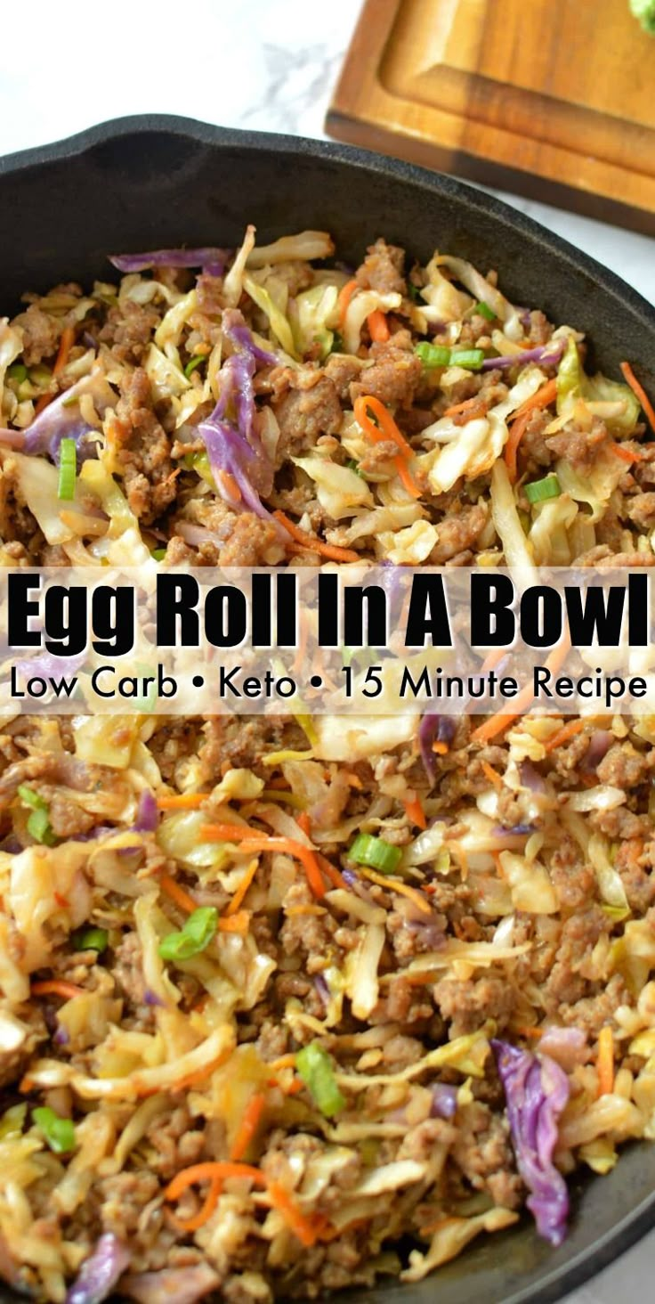 an egg roll in a bowl with the words low carb keto