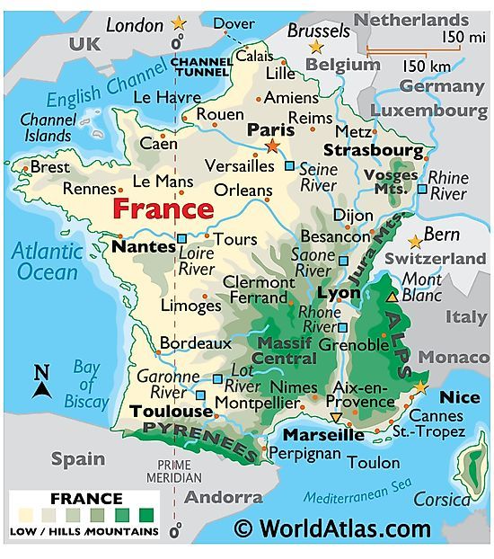 a map of france with all the major cities