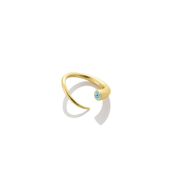 14k recycled yellow or white gold 3mm diameter stone Size S: approx. size 5 Interior width: 1.5 cm / Interior height: 1.5 cm Size M: approx. size 7 Interior width: 1.7 cm / Interior height: 1.7 cm Size L: approx. size 9 Interior width: 2 cm / Interior height: 2 cm Open bypass style allows for some size adjustability Made in NYC This ring is sculpturally chic - worn alone, or in multiples, and even stacked with your own bands. Be sure to check out all of the product images for 'how to wear' ideas 14k Gold Rings With Tension Setting For Round Stone, 14k Gold Rings With Tension Setting And Round Stone, 14k Gold Ring With Tension Setting And Round Stone, Modern Yellow Gold Rings With Birthstone, Sterling Silver Yellow Gold Topaz Ring With Polished Finish, Polished Yellow Gold Birthstone Ring, Gold-toned Sterling Silver Topaz Promise Ring, Yellow Gold Sterling Silver Topaz Promise Ring, Yellow Gold Topaz Ring With Polished Sterling Silver