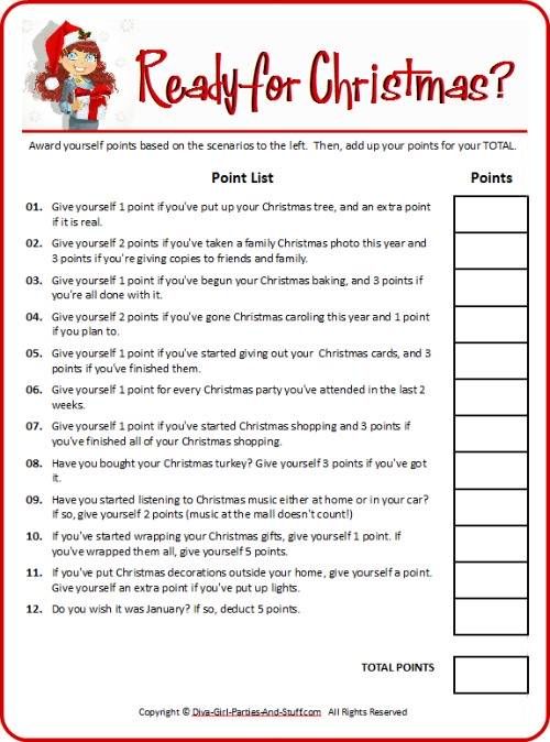 a printable christmas question sheet with santa clause on it's back and the words, ready for christmas?