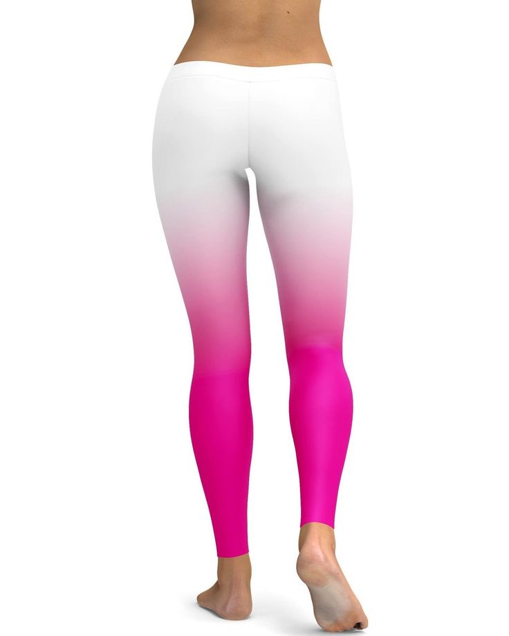 Who doesn't love pink, especially in Ombre style? Well, we love pink, therefore we created two different versions with the color combo Pink/White. We have the Ombre Pink to White Leggings and these Ombre White to Pink Leggings. Pick one or try all, whatever you do, you'll look amazing! Fitted Pink Color Block Activewear, Trendy Tight Pink Leggings, White Stretch Color Block Bottoms, Fitted White Color Block Bottoms, Trendy White Tight Leggings, Trendy Fitted White Leggings, Trendy Tight White Leggings, Trendy White Workout Leggings, Spring Pink Color Block Bottoms