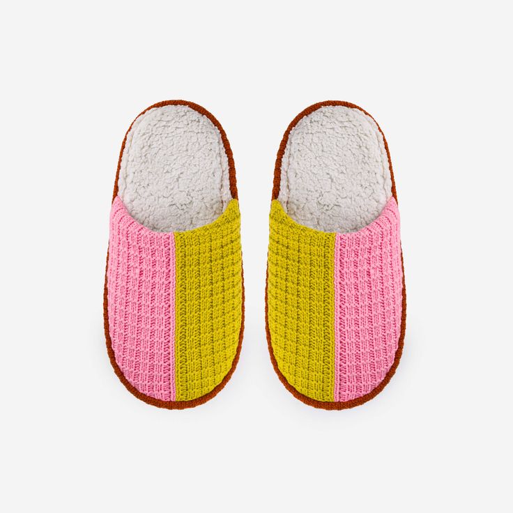 Golden Olive Pink | Colorblock Slide Slippers Waffle Padded Soles Fleece Lined Spa Knit Backless Slippers Cozy Warm Colorful Holiday Gift Mens Womens Unisex Bar Apron, Colorful Slippers, Hair Necklace, Spa Style, Candle Wrap, Cocktail Book, Slide Slippers, Back Bag, Eye Pillows