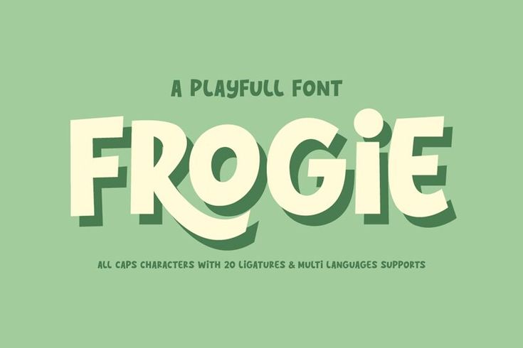 a font that has the word frogie written in white and green letters on it