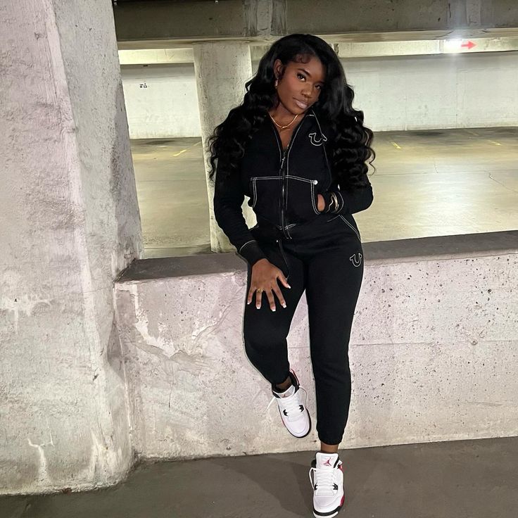 NilahNicole🤍 #truereligion #blackgirl #blackgirlshairstyles #sewin #hairinspo #streetstyle #streetwear #ootd #fashion #influencer #aesthetic #jordan #fit #fly #flygirl Jogging Suit Outfit Black Women, Baddie Winter Outfits Blackgirl, True Religion Outfits Black Women, Jordan 5 Outfits Womens, Outfits With Jordan 4s, Fashion Influencer Aesthetic, Jordan 4 Outfit Women, Jordan Fit, Baddie Winter Outfits