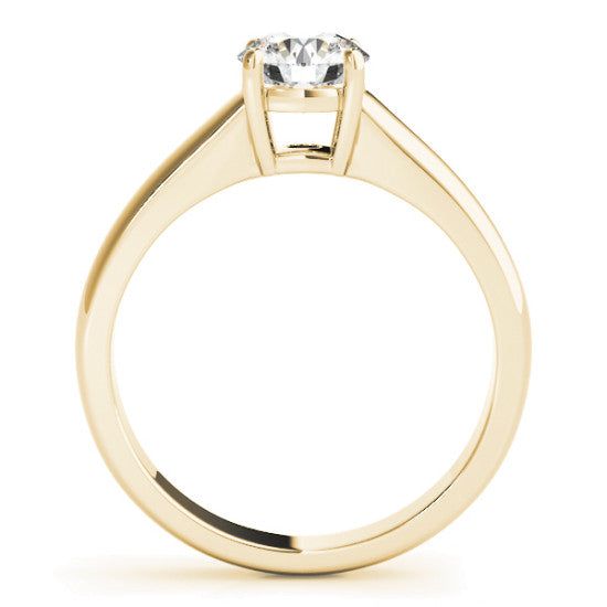 This timeless ring may be set with a 0.75 - 1.0 ct. round shape stone.This ring can be customized for other stone sizes or shapes. Please contact us for assistance. Timeless Sapphire Ring With Brilliant Cut, Classic Round Halo Ring For Promise, Classic 14k Gold Diamond Ring With Round Stone, Formal Sapphire Ring With Tension Setting And Round Band, Heirloom Rings With Tension Setting, Luxury Promise Ring With Prong Setting And Round Cut, Classic Diamond White Solitaire Sapphire Ring, Promise Ring With Round Cut Prong-set Birthstone, Promise Sapphire Ring With Brilliant Round Cut