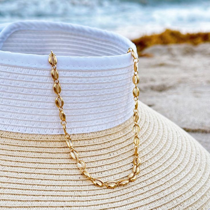 Gold Plated Puka Shells Necklace New Boutique Item Follow Us On Instagram @Mschicness Gold Chain Necklace For Summer, Chic Gold Jewelry For Vacation, Summer Metal Chain Necklace With Adjustable Chain, Summer Chain Necklace With Adjustable Metal Chain, Adjustable Gold Chain Jewelry For Summer, Summer Beach Jewelry With Chain Detail, Dainty Chain Jewelry For The Beach, Elegant Metal Chain Necklace For Summer, Chic Summer Necklaces For Vacation