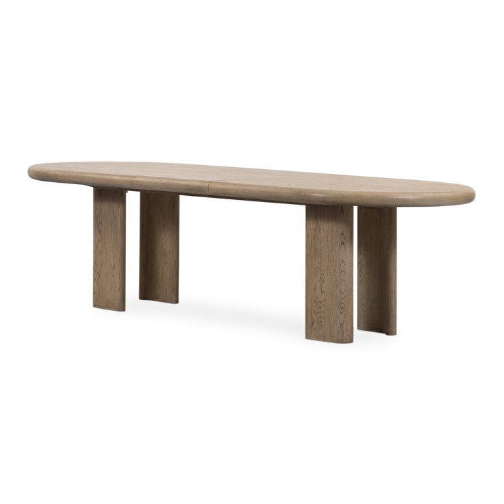 The rounded edges of this Jaylen Extension Dining Table - Yucca Oak are so dreamy. Made from solid oak with an oak veneer, this both a kid friendly and beautiful table to add to any dining room or kitchen area! The extension piece allows entertainment perfect for a few friends or the whole family!   Overall Dimensions: 87.00w x 42.00d x 30.00h Modern Oval Dining Table, Iron Hardware, Extension Dining Table, Rustic Lodge, Oval Table Dining, South Shore, Kitchen Area, Four Hands, Oak Veneer