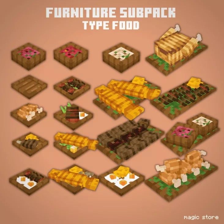 an image of some food that is made out of minecrafts and other items