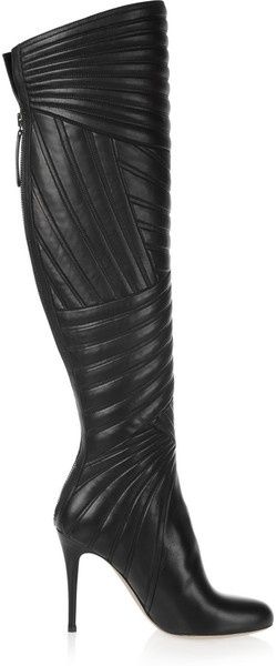 Valentino Stitched Leather Knee Boots in Black .♥✤ | Keep the Glamour | BeStayBeautiful luxeinspirations.blogspot.com Superhero Boots, Valentino Boots, Superhero Costume, Leather Knee Boots, Thigh Boots, Fab Shoes, Ladies Boots, Boots Ugg, Valentino Black