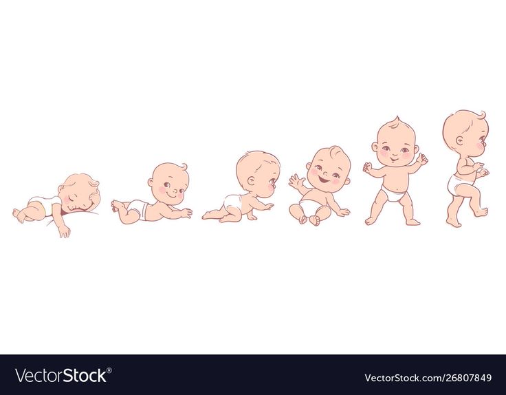 six babys are lined up in the same row and one is pointing at them