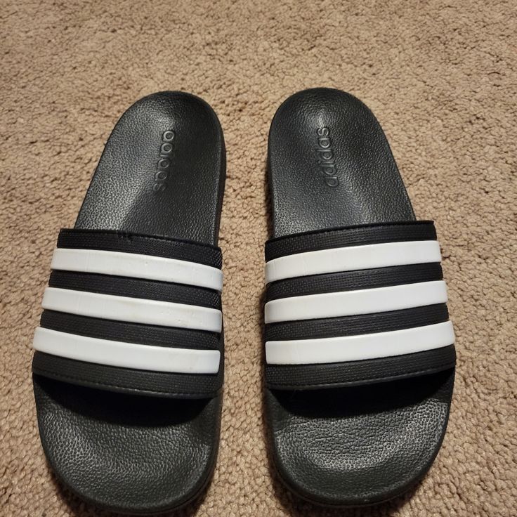 Brand New Adidas Sandals Adidas Casual Slide Flip Flops, Adidas Casual Sport Sandals For Summer, Casual Adidas Flip Flops For Spring, Adidas Synthetic Slide Sandals, Adidas Black Slides For Summer, Black Adidas Sandals For Summer, Adidas Casual Slide Sandals, Casual Adidas Slide Sandals, Adidas Casual Slip-on Flip Flops