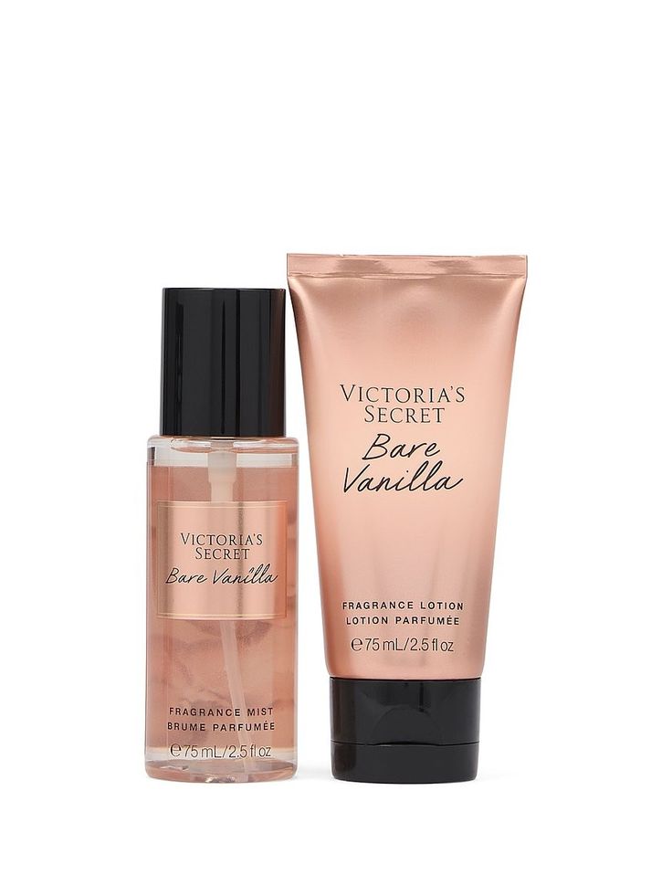 Mini Perfume And Lotion, Victoria's Secret Bare Vanilla, Mini Lotion, Victoria Secret Gifts, Victoria Secret Vanilla, Perfume Victoria Secret, Dream Products, Bare Vanilla, Victoria Secret Lotion