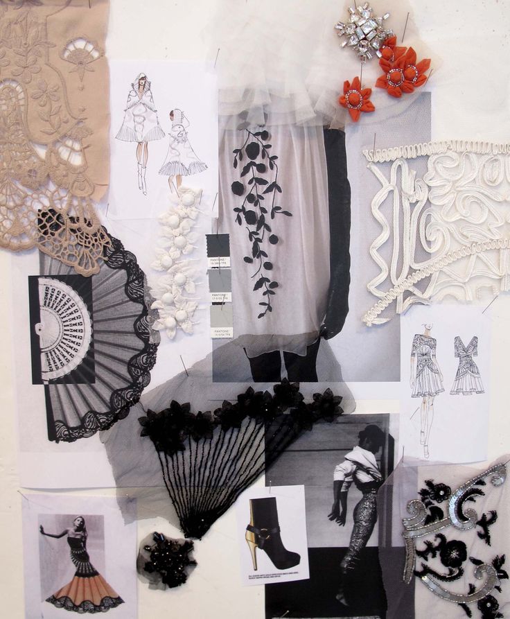 an assortment of fashion items displayed on a wall